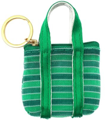 GANYKQ Fischernetz-Anhänger in Taschenform, Münzbörse, Schlüsselanhänger, Fischnetz-Münze, Geldbörse, Schlüsselanhänger, für Auto und Kopfhörer, 5 x grün, klein, as described