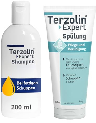 Terzolin Expert Bundle: Shampoo + Spülung für fettige Kopfhaut, 2x 200ml | 2er-Set Shampoo + Spülung für fettige Kopfhaut, Wirkt ab 1 Anwendung, Lindert Juckreiz & Schuppen, Nährt Kopfhaut & Haar