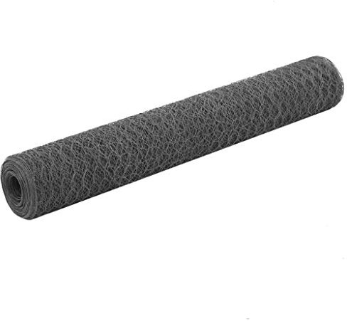 ShGaxin Hühnerstalldraht, Stahl, PVC-Beschichtung, grau, 25 x 1 m, Gartenzaun, Metallgitter, Metallgitter, Weißdorndraht - 143281