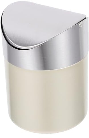 Cabilock Mini Poubelle De Bureau Acier Avec Couvercle Oscillant Petit Conteneur à Déchets Pour Salon Cuisine Et Bureau Vert