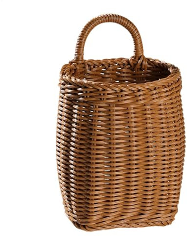Lunaobrik Gewebte Wandkörbe, Rattan-Weidenkörbe für Haustür, handgefertigt, hängende Aufbewahrung, Organizer, Obst, Behälter für Zuhause, Garten