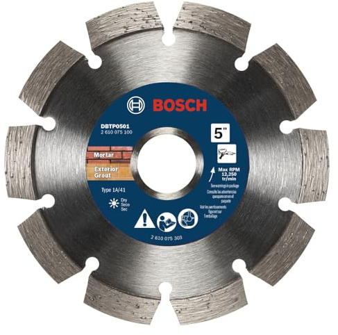 BOSCH DBTP0501-5 Tuckpointing Diamond Blade - Ideal for Applications in Mortar Removal