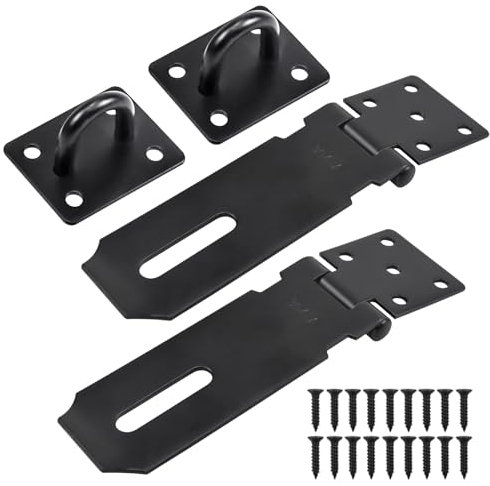 2Pcs Chiusura a Scatto per Porta Lucchetto Hasp in Acciaio Inossidabile con Viti, Sante in Acciaio Inox per Lucchetto, Per Ante di Armadi, Cassetti, Porte in Legno, Scatole Portaoggetti, Credenze