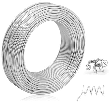 3mm Aluminum Craft Wire 9 Gauge, 32.8 Feet Bendable Sculpting Metal Wire for Bike Modelling Skeleton Craft Floral Making, Jewelry Making, Weaving and Wrapping