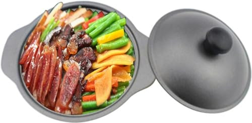 Mini Wok in ghisa, pentola Cinese in Terracotta con Coperchio, Presentazione da Tavolo, Wok, pentolame per la casa, per Singolo/multiutente, 26 cm (18 cm)