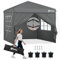 Sekey One-Touch Pop Up Pavillon 3x3 Wasserdicht Stabil Winterfest mit Seitenteile, Faltpavillon 3x3m mit Verdickten Röhren,Grau