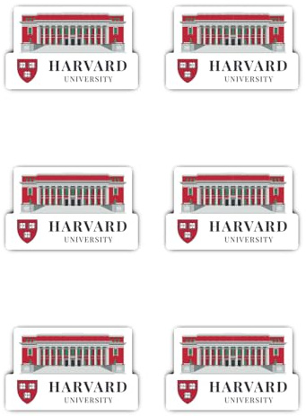 Aufkleber: 50 mm, 6 Stück - Harvard University Aufkleber Set Vinyl Reise Souvenir 6er‑Pack 50 mm 5,0 cm