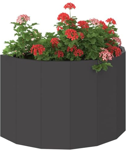 vidaXL Pflanzkübel Schwarz 60 x 30 x 35 cm Stahl, Gartenpflanzer, Stahl Pflanzer, Deko für draußen, langlebiger Container, Gewächshaus Akzent, Terrasse Topf