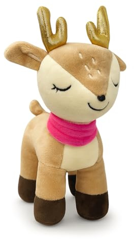 Mel-O-Design Plüsch Damhirschkuh 23 cm – Weiches Kuscheltier REH in Braun, Niedliches Stofftier mit Geweih, Flauschiges Plüschtier für Kinder, Geschenkidee für Jungen & Mädchen