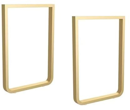 DJCYGG 2 Stück Tischkufen Tischbeine Metall Tischgestell Verstellbare Möbelfüße U-Form Tischfuß für Couchtisch,Esstisch,Schreibtisch,Sitzbank,Werkbank,Bürotisch,mit Schrauben (Gold,60cm x 72.5cm)