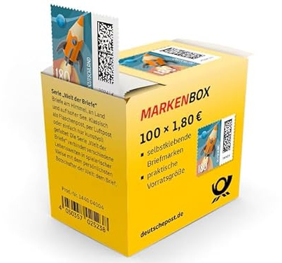 Deutsche Post Briefmarken 100 x 1,80€ Briefmarken selbstklebend, für Großbriefe bis 500g national & Kompaktbriefe bis 50g international, 10 x 10er-Set Briefmarke zu 1,80 Euro
