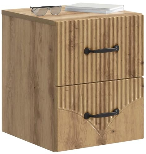 vidaXL Wandmontierter Nachttisch 2 pcs Artisan-Eiche 34,5 x 33 x 40 cm, Schlafzimmer Aufbewahrungslösungen, rechteckige Moderne Nachttische, Coole Möbel für kuschelige Ecken