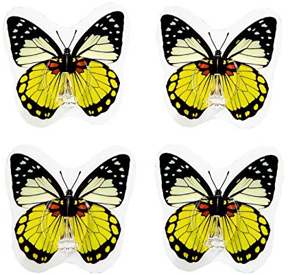Burwells Set of 4 Butterfly Wall Hooks Butterflies Mountable Mounted Hangers Self Adhesive Stick On