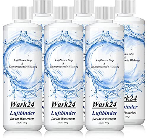 Wark24 Luftbinder Bubble Stop, 6 x 400 g, Wasserbettpflege gegen Luftblasen im Wasserbett, unterstützt geräuschfreien Schlaf und verlängert die Haltbarkeit