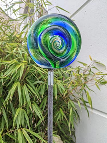 Zen Man Gartenstecker Rost Beetstecker Garten Glaskugel Glasdeko H110*10 cm Metall 032285BG