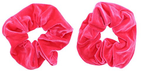 Zac's Alter Ego Coppia di lussuosi elastici per capelli in velluto, vari colori, Rosa fucsia, 1 count (Pack of 1)