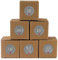 Adventskalender Set aus 24 rustikalen Boxen und 24 weihnachtlichen Zahlenaufklebern „Schick und Grau“ zum Basteln und Befüllen