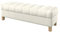 Furninero - Raffinierte gepolsterter Sitzbank Sitzhocker Sitzruhe Betthocker Ottomane, mit Stauraum, Quadratische Beine, 140 cm breit, Majestic Velvet Creme Stoff (Licht zu reinigende), Ecru