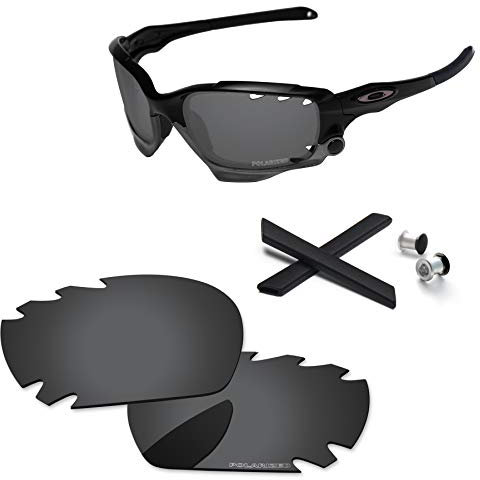 PapaViva Ersatzlinsen & Gummi-Kits für for Oakley Jawbone Vented Schwarz Grau - Polarisiert