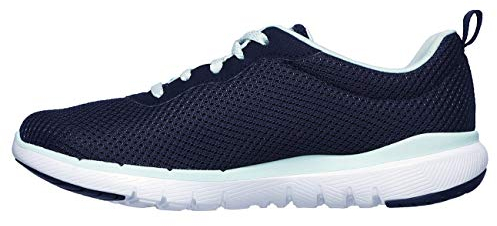 Skechers Damen Flex Appeal 3.0 First Insight Sneaker, Navy Mesh Aqua Trim, 36.5 EU