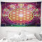 ABAKUHAUS Heilige Geometrie Wandteppich und Tagesdecke, Form Motiv aus Weiches Mikrofaser Stoff Waschbar ohne Verblassen Digitaldruck, 230 x 140 cm, Dunkellila Gelb