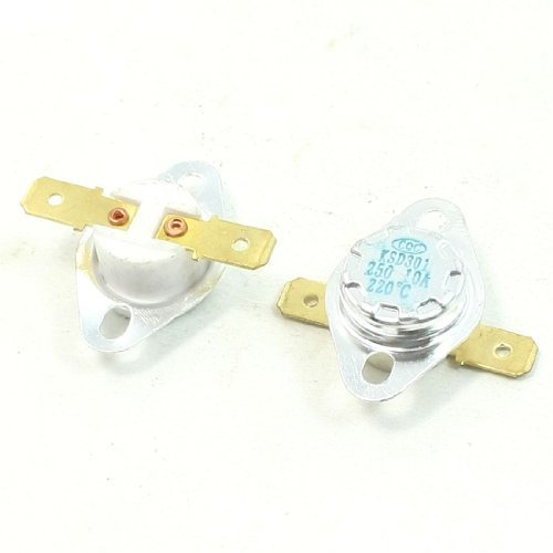 250 V AC / 10 A 220 C N/C Thermostat Temperaturregler aus Keramik KSD301, 2 Stück