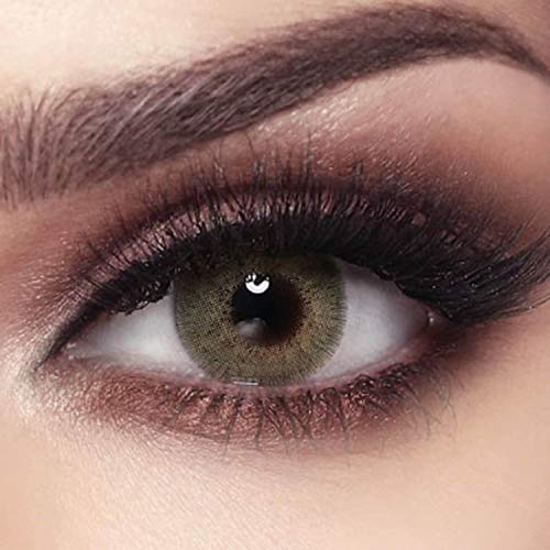 BELLA ELITE farbige Kontaktlinsen SILKY GREEN (Dioptrien -0.00) – stark deckende Monatslinsen für 3 Monate, Grüne Farblinsen, perfekt für dunkle Augen
