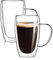 2-Pack 15 Oz Double Walled Glass Coffee Mugs with Handle,Insulated Coffee Cups,Clear Borosilicate Glass Mugs,Perfect for Cappuccino,Tea,Latte,Hot Beverage,Heat Resistant,Dishwasher Microwave Safe
