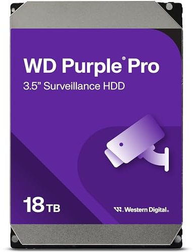 WD Purple Pro 18TB per Smart Video, Hard Disk interno da 3.5”, Tecnologia AllFrame, 7200 RPM, 550TB/anno, Cache da 512 MB, Garanzia 5 anni