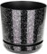 KORAD Black with Silver Flecks Indoor Plant Pots, 6 sizes, 25 colours – Medium Plant Pot Planter with Drainage Holes and Matching Saucer for All Houseplants – Modern Round Flower Pot (16 cm)