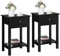 Yaheetech 2Pcs Bedside Tables, Bedside Cabinet Wooden Night Stand with 1 Drawer and Shelf, Black Side Table End Table Storage Unit for Living Room Bedroom, 40x30x61cm