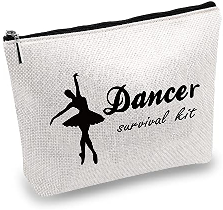 CREATCABIN Leinwand Make Up Taschen Bedruckte Kosmetik Tänzerin Survival Kit Tasche DIY Handwerk Multifunktionstaschen Mit Reißverschluss Kulturbeutel Für Schlüssel Headset Lippenstift 10x7 Zoll