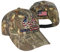 Realtree Patriotische Flaggenmütze, klassisch, vorgeformt, Schweißband, Snapback, 6 Panel, gesticktes Geweih-Logo und Markenzeichen, USA-Flaggenaufnäher, für Herren und Damen, Mütze, Camouflage