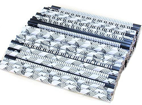 U-M 12 Stück/Set Süße Musiknoten Klavier HB Holz Standard Bleistifte Schüler Bleistift Grundschulpreis Koreanische Schreibwaren Geschenke Praktisches Design und langlebig