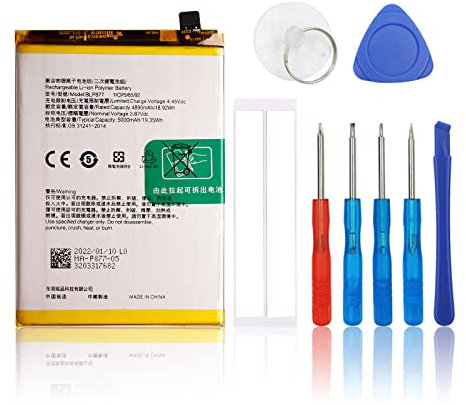 SwarKing Batería de repuesto compatible con Realme 8i y Realme narzo 50A Prime & Realme Narzo 50i Prime BLP877 con kit de herramientas