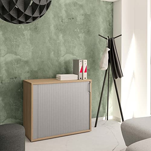 Weber Büro Profi Jalousieschrank Bernsteineiche 2OH Quer-Rollladenschrank Aktenschrank Archivschrank