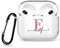 Tirita Personalised Custom Case Compatible with Apple AirPods 3rd gen, Support Wireless Charging, with Carabiner, Front LED Visible [08- Rose Gold Monogram]