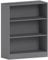Vida Designs Cambridge 3 Tier Low Bookcase, Grey Wooden Shelving Display Storage Unit Office Living Room Furniture