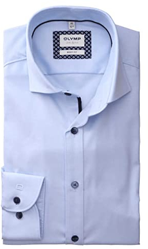 OLYMP Level Five Body fit Hemd extra Langer Arm Stretch Twill hellblau Größe 38