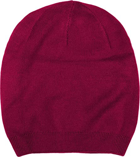 styleBREAKER Unisex Feinstrick Beanie Mütze Einfarbig mit Rippbündchen, Doppellagige Winter Strickmütze warm 04024195, Farbe:Bordeaux-Rot