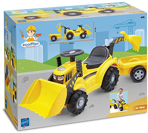 SIMBA Ecoiffier- Excavadora Correpasillos, Pala Excavadora Frontal y Trasera, Asiento Abatible con Compartimento, Ruedas Dentadas, Juguete Niños Niñas, A Partir de de 12 Meses (7600000498)