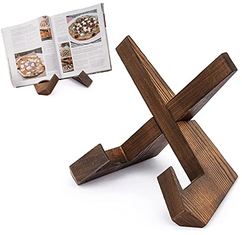 Atril de Cocina y Estudio en Madera - Soporte para Libros, Recetarios, Papel Milimetrado, Partituras y Revistas