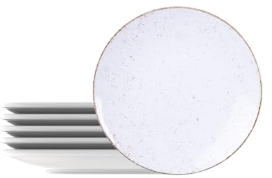 Tramontina Piatti da dessert rotondi decorati in porcellana 21 cm Rustico. Confezione da 6.