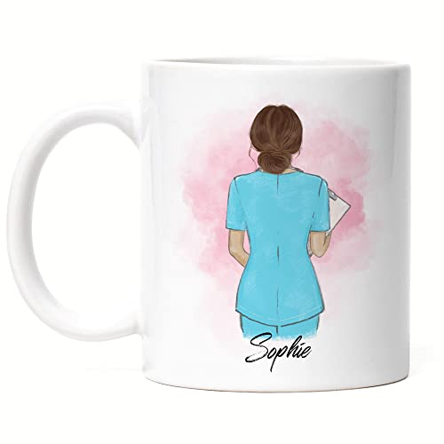 Kiddle-Design Krankenschwester Tasse Personalisiert Ärztin Pflegerin Pflegekraft Heldin Kollegin Freundin mit Name & Spruch Danke Dankeschön
