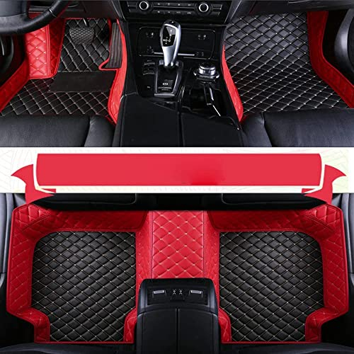 77YLMT77 Nach Maß Auto FußMatten für 99% Stufenheck, Schrägheck, Coupe, Kombi, Cabriolet, Großraumlimousine 2000-2024 (Rot Beige+Schwarz beige)