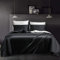 YASMENG Satin Bettwäsche 135x200 4teilig Schwarz Weiß Bettbezug Set Luxus Seide Bettwäsche Satin Glatt Glänzend Seidig Weich Satin Wendebettwäsche Set mit Reißverschluss und 2 Kissenbezüge 80×80 cm