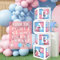 Gender Reveal Palloncini Compleanno, Kit Arco Palloncini Con Palloncini Rosa Blu, Scatole Trasparenti Con 4 Scatola Bianca e 27 Lettere, Set Palloncini Compleanno Per Baby Shower, Gender Reveal Party