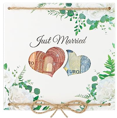 WenmthG - Hochzeitskarte Geldgeschenk - Just Married - Geldgeschenke mit Verpackung - Hochzeit deko - Geschenke für Frauen, Männer, Brautpaar - Gästebuch