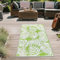 Teppich-Traum Outdoor Außen Teppich wetterfest Kunststoff Camping Vorzeltteppich Gartenteppich Balkonteppich kurzer Läufer Tropisches Palmen-Design grün-weiß 90 x 150 cm