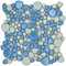 Mosaikfliese Drops Keramik Kieselstein-Optik Dekosteine Dekorsteine Kiesel 30x30 cm, 1 Mosaikmatte (Hellblau-hellgrün)